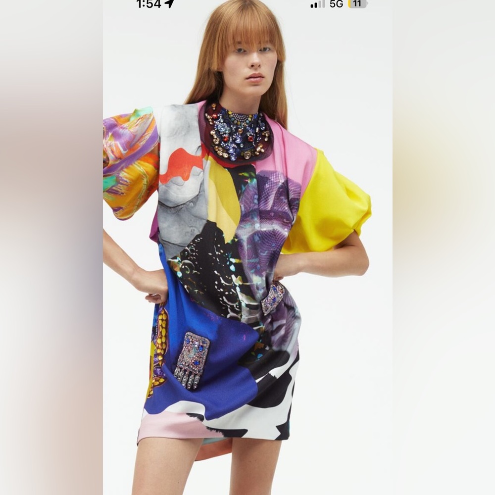 ZARA JEWEL PRINTED DRESS LIMITED EDITION. XL